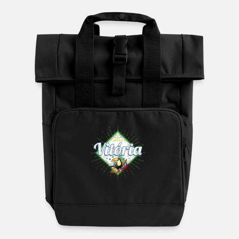 Vitória Espírito Santo Brazil Toucan Souvenir - Roll Top Backpack with Two Handles - black