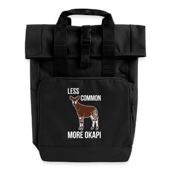 Okapi Lovers Okapi Animal Rare Wildlife Love - Roll Top Backpack with Two Handles - black - Front