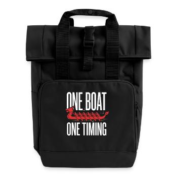 Dragon Boat Club Paddler Team Drachenboot Geschenk - Rolltop Rucksack mit zwei Griffen - Schwarz - Vorne