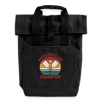 Pickleball lustiger Pickleball, Pickleball, Pickleball. - Rolltop Rucksack mit zwei Griffen - Schwarz - Vorne
