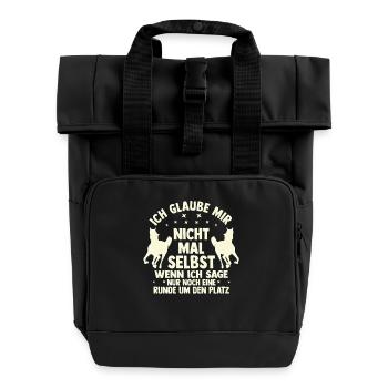 Reiten Pferdeliebhaber Reiterhof Pferde - Rolltop Rucksack mit zwei Griffen - Schwarz - Vorne
