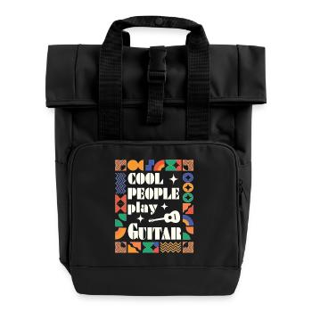 Cool people play Guitar bunt - Rolltop Rucksack mit zwei Griffen - Schwarz - Vorne