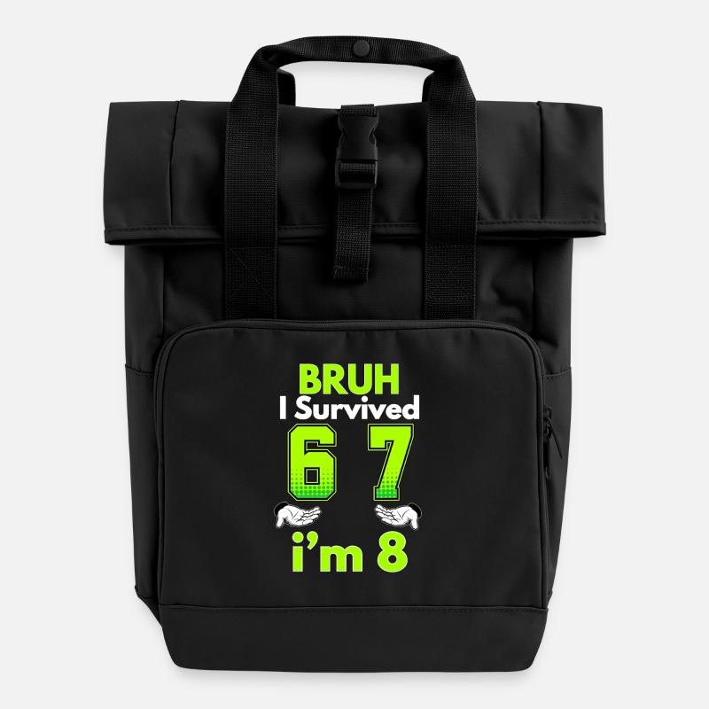 Outfit da ragazzo per l'ottavo compleanno, ho 8 anni, sei sette - Zaino con apertura rolltop e due maniglie - nero