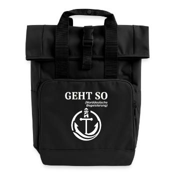 GEHT SO Norddeutscher Humor Spruch lustig  - Rolltop Rucksack mit zwei Griffen - Schwarz - Vorne
