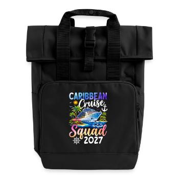 Caribbean Cruise Squad 2027 - Rolltop Rucksack mit zwei Griffen - Schwarz - Vorne