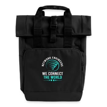 Netzwerk Ingenieur Programmierer Informatiker - Rolltop Rucksack mit zwei Griffen - Schwarz - Vorne