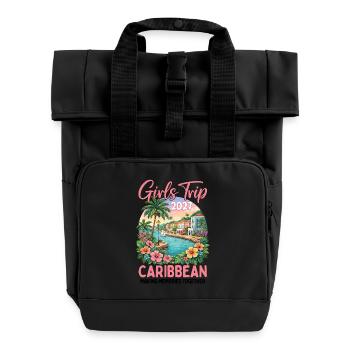 Voyage filles dans les Caraïbes 2027 - Sac à dos Roll Top à deux anses - noir - Devant