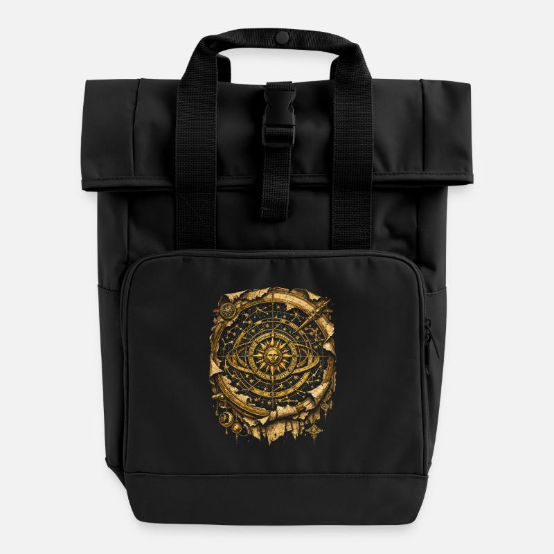 Astronomie Astronom Star Chart - Rolltop Rucksack mit zwei Griffen - Schwarz