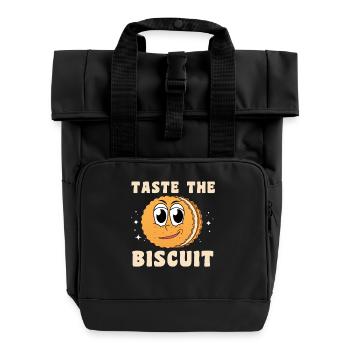 Taste The Biscuit Charakter - Rolltop Rucksack mit zwei Griffen - Schwarz - Vorne