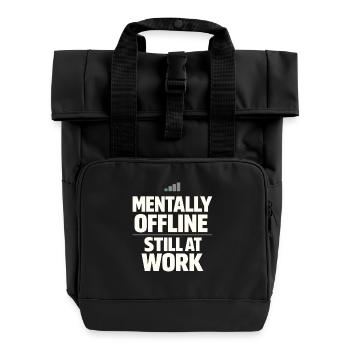 Ausgebrannter Millennial, Müder Erwachsener, - Rolltop Rucksack mit zwei Griffen - Schwarz - Vorne