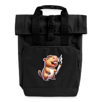 Capybara Joint Weed - Roll Top Backpack with Two Handles - black - Front