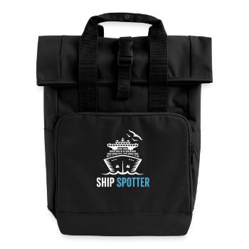  Ship Spotter Leidenschaft für Schiffsbeobachter - Rolltop Rucksack mit zwei Griffen - Schwarz - Vorne