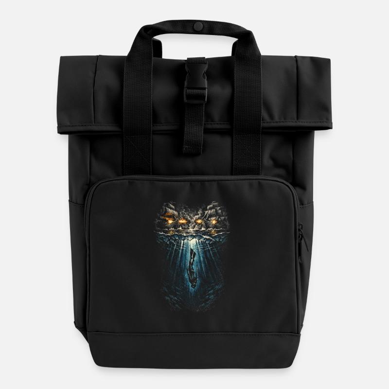 Apnoetauchen Freitauchen - Rolltop Rucksack mit zwei Griffen - Schwarz