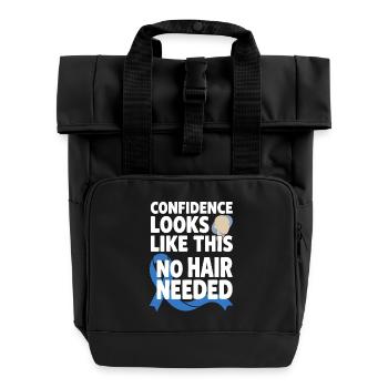 Alopezie-bewusstsein Alopecia Areata Haarausfall - Rolltop Rucksack mit zwei Griffen - Schwarz - Vorne