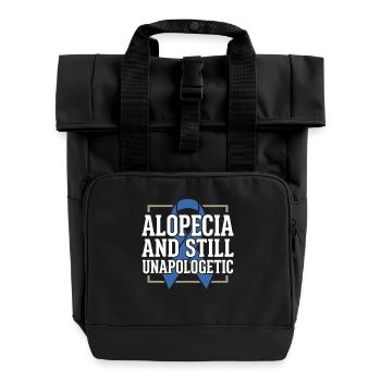 Alopecia Awareness Alopecia Areata Hair Loss - Roll Top Backpack with Two Handles - black - Front
