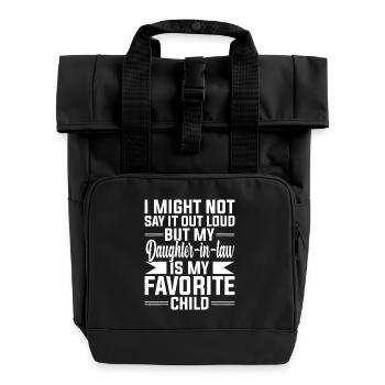 Daughter-in-Law Is My Favorite Child - Roll Top Backpack with Two Handles - black - Front