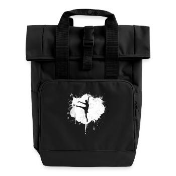 Ballet Dancer Sketch - Roll Top Backpack with Two Handles - black - Front