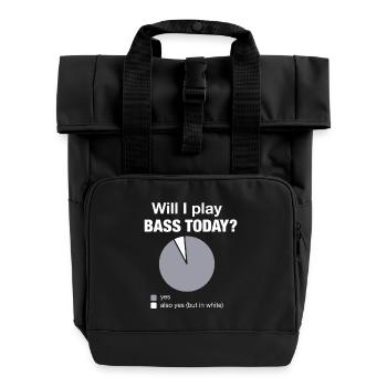 Bass Heute Lustiges Bassist Diagramm - Rolltop Rucksack mit zwei Griffen - Schwarz - Vorne