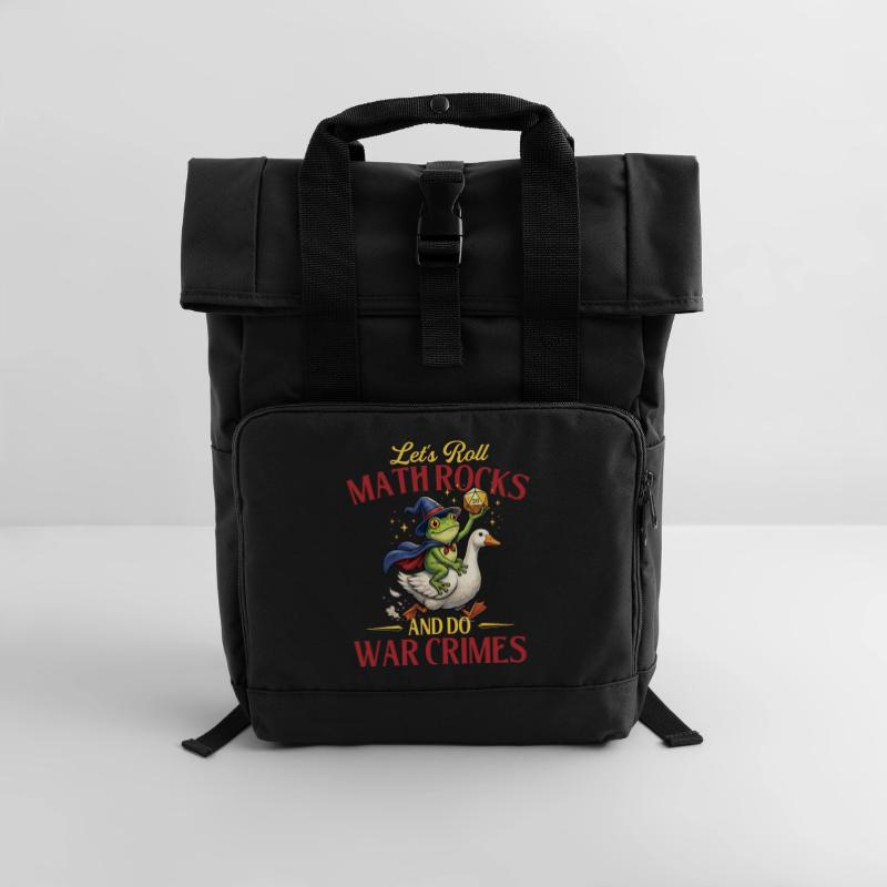 Lets Roll Math Rocks Funny RPG Dice Roll Top Backpack with Two Handles