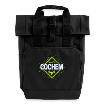 Cochem Mosel Retro Weintrauben Vintage Urlaub - Rolltop Rucksack mit zwei Griffen - Schwarz - Vorne