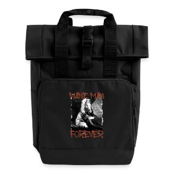 Reiter Reiterin Pferd - Rolltop Rucksack mit zwei Griffen - Schwarz - Vorne