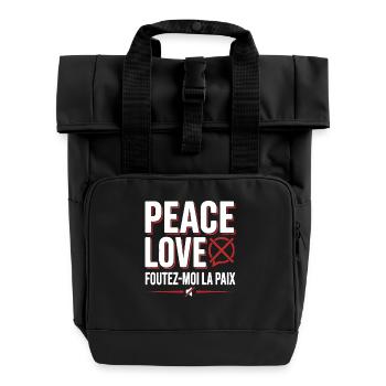 Paix et Amour Foutez-Moi La Paix - Sac à dos Roll Top à deux anses - noir - Devant