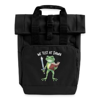 Dawn Frog Knight - Roll Top Backpack with Two Handles - black - Front