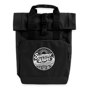 summer waves - Rolltop Rucksack mit zwei Griffen - Schwarz - Vorne