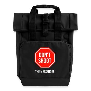 Dont Shoot The Messenger - Roll Top Backpack with Two Handles - black - Front