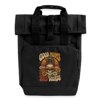 Good moms say bad words - Roll Top Backpack with Two Handles - black - Front
