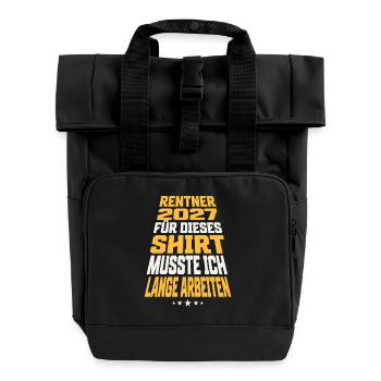 Rentner 2027 - Rolltop Rucksack mit zwei Griffen - Schwarz - Vorne