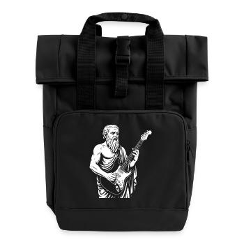 Ancient Philosopher plato plays the guitar - Roll Top Backpack with Two Handles - black - Front