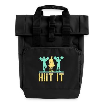 Fitness Fanatics Hiit It Calisthenics Gym - Roll Top Backpack with Two Handles - black - Front