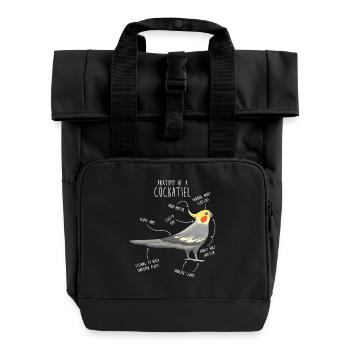 Nymphensittich-Anatomie - Rolltop Rucksack mit zwei Griffen - Schwarz - Vorne