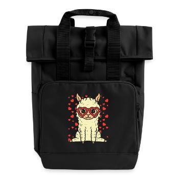 Valentine Llama - Sac à dos Roll Top à deux anses - noir - Devant