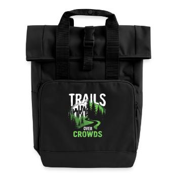 Trails Over Crowds Langsames Wandern - Rolltop Rucksack mit zwei Griffen - Schwarz - Vorne