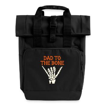 Halloween Dad To The Bone Skeleton Hand Fun Papa - Rolltop Rucksack mit zwei Griffen - Schwarz - Vorne