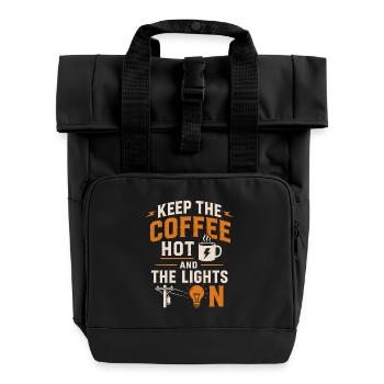 Fleißiger Monteur Kaffeesüchtig - Rolltop Rucksack mit zwei Griffen - Schwarz - Vorne