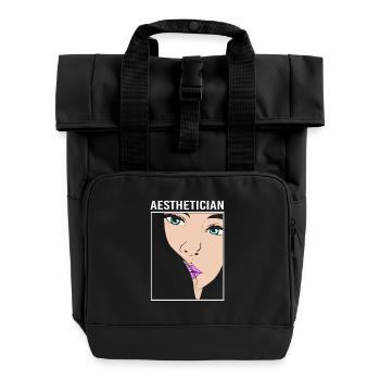 Beautician Make-up Cosmetics - Roll Top Backpack with Two Handles - black - Front