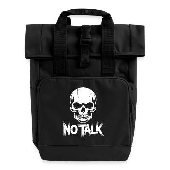 No talk Skull - Roll Top Backpack with Two Handles - black - Front