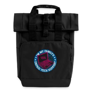 Family Tech Support Laptop - Roll Top Backpack with Two Handles - black - Front