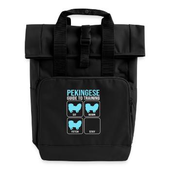 Pekinese - Rolltop Rucksack mit zwei Griffen - Schwarz - Vorne