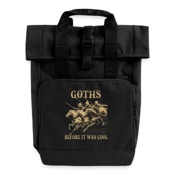Historical Horseman Humor Motif | Late Gothic Chapel - Roll Top Backpack with Two Handles - black - Front