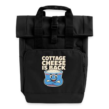 Cadeau de collation riche en protéines pour les amateurs de gastronomie - Sac à dos Roll Top à deux anses - noir - Devant