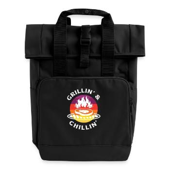 Grillin And Chillin Funny Grill Master - Roll Top Backpack with Two Handles - black - Front