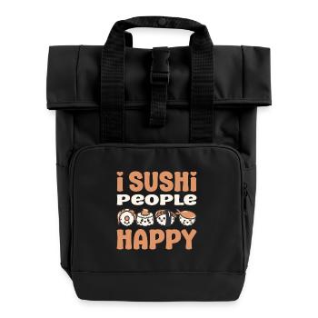 Sushi Lover I Sushi People Happy - Rolltop Rucksack mit zwei Griffen - Schwarz - Vorne