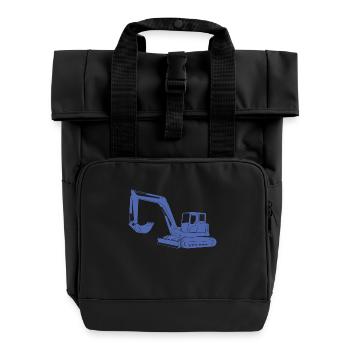 Silhouette de conducteur de pelle - Opérateur d’équipement de construction - Sac à dos Roll Top à deux anses - noir - Devant