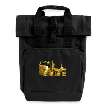 Prag die Goldene Stadt - Rolltop Rucksack mit zwei Griffen - Schwarz - Vorne