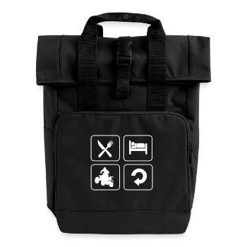 Quad bike - Roll Top Backpack with Two Handles - black - Front