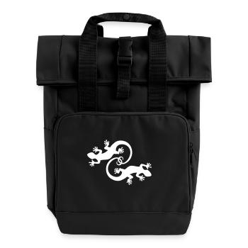 BALI - GECKO TWINS - Rolltop Rucksack mit zwei Griffen - Schwarz - Vorne
